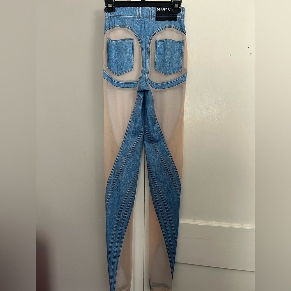 Sheer Denim Print Leggings